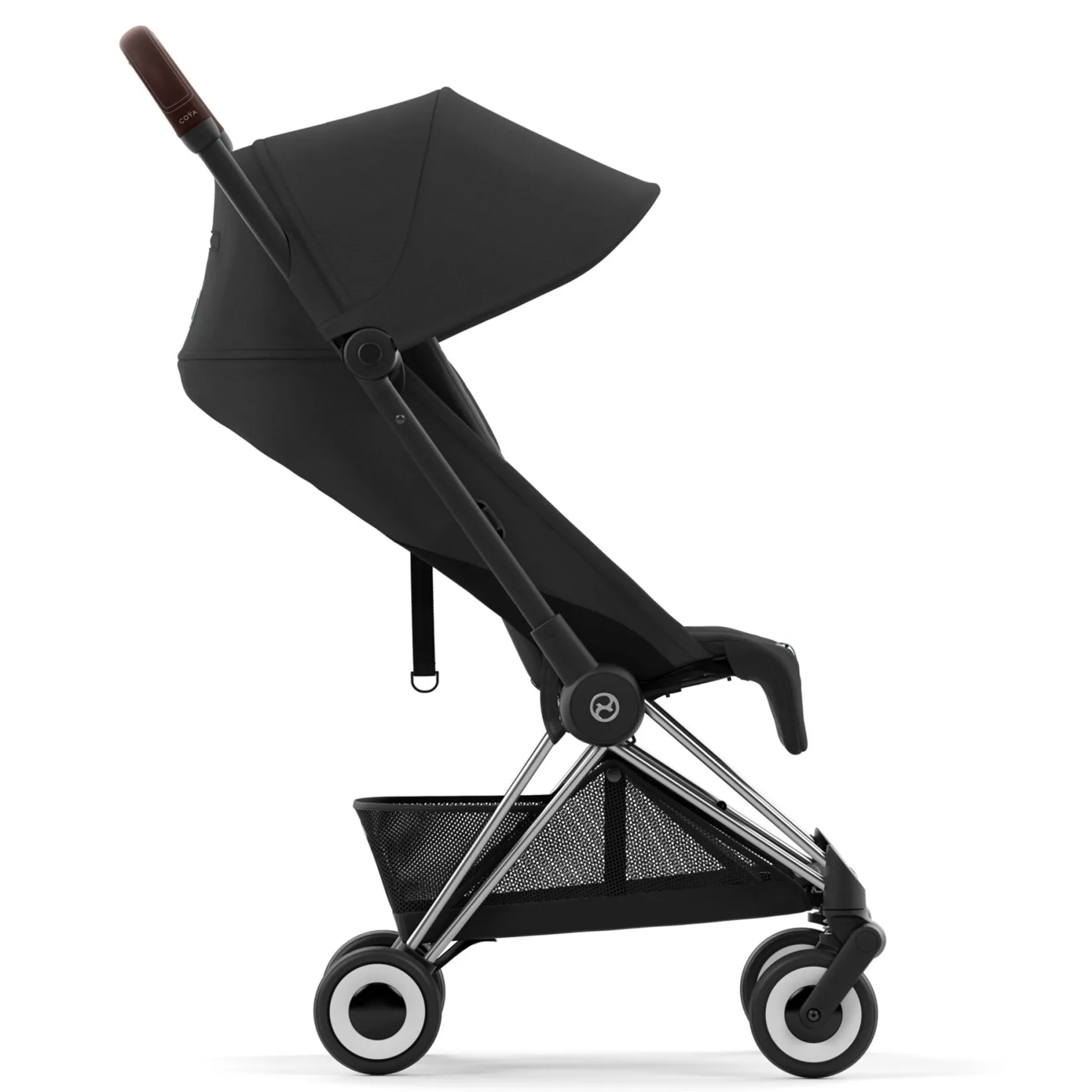 Strollers|Strollers & Trailers>Cybex Coya Stroller - Chrome Frame with Sepia Black Seat