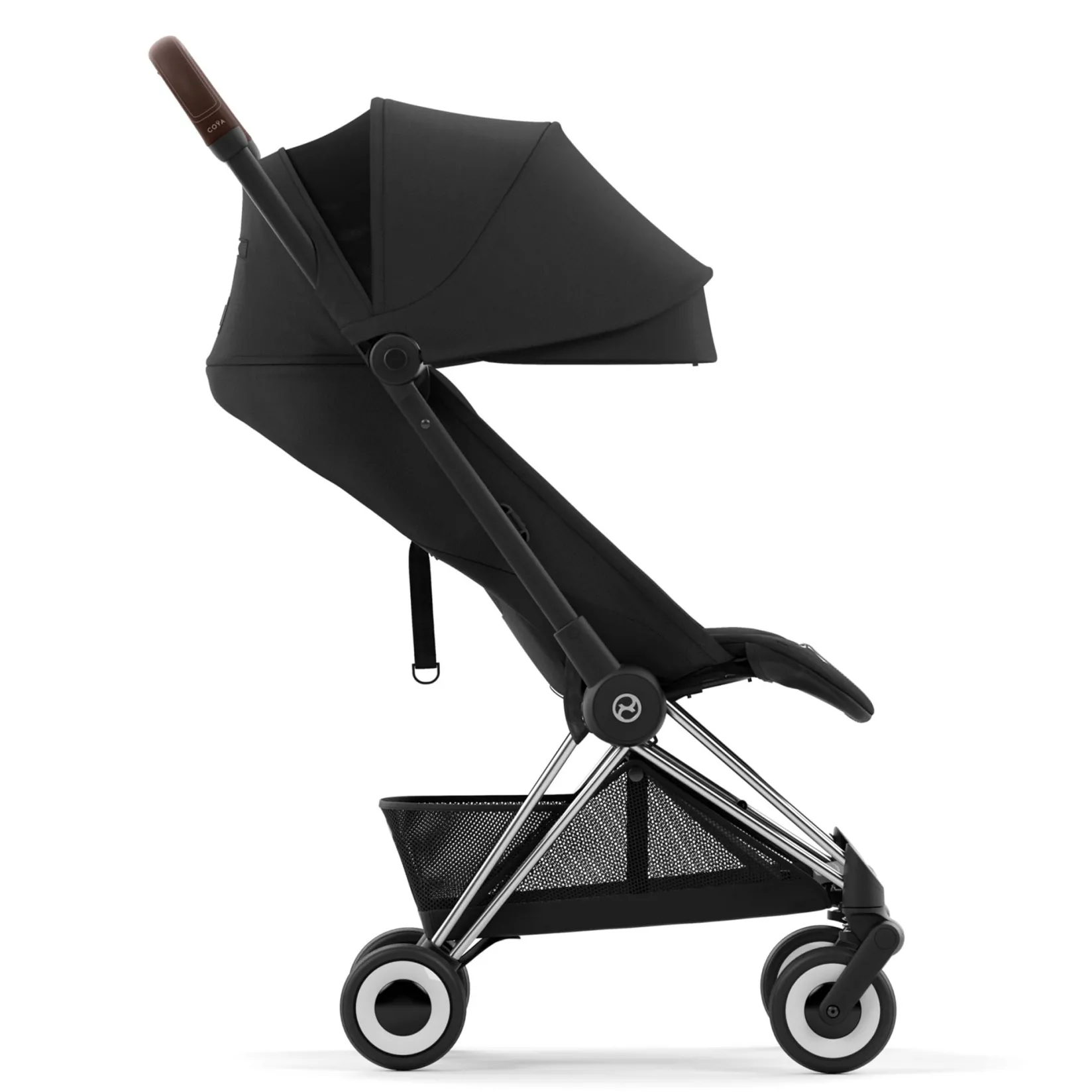 Strollers|Strollers & Trailers>Cybex Coya Stroller - Chrome Frame with Sepia Black Seat