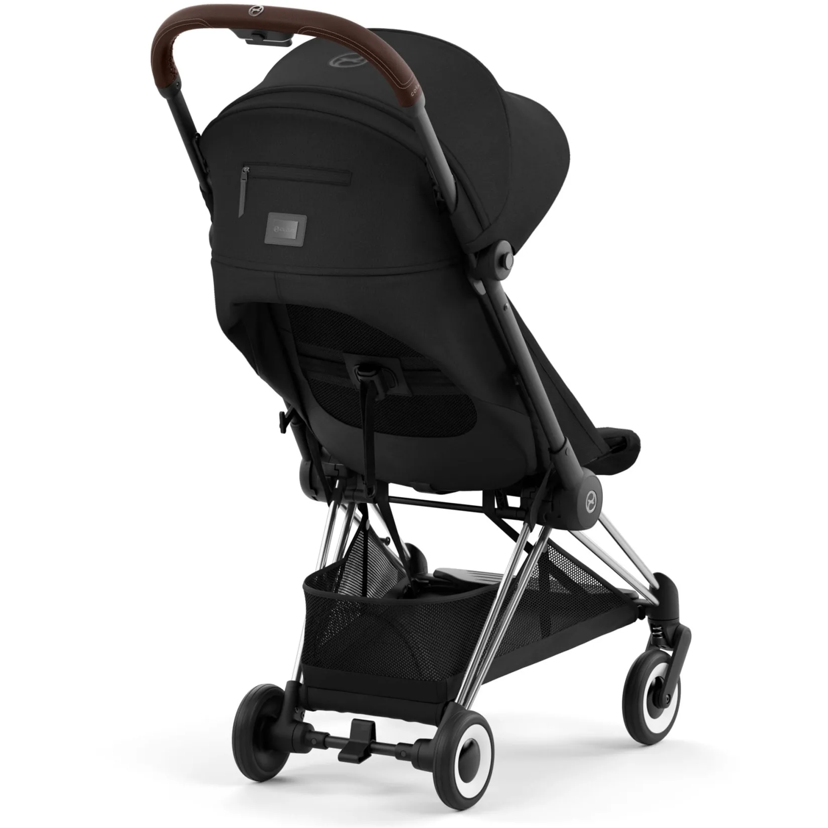 Strollers|Strollers & Trailers>Cybex Coya Stroller - Chrome Frame with Sepia Black Seat