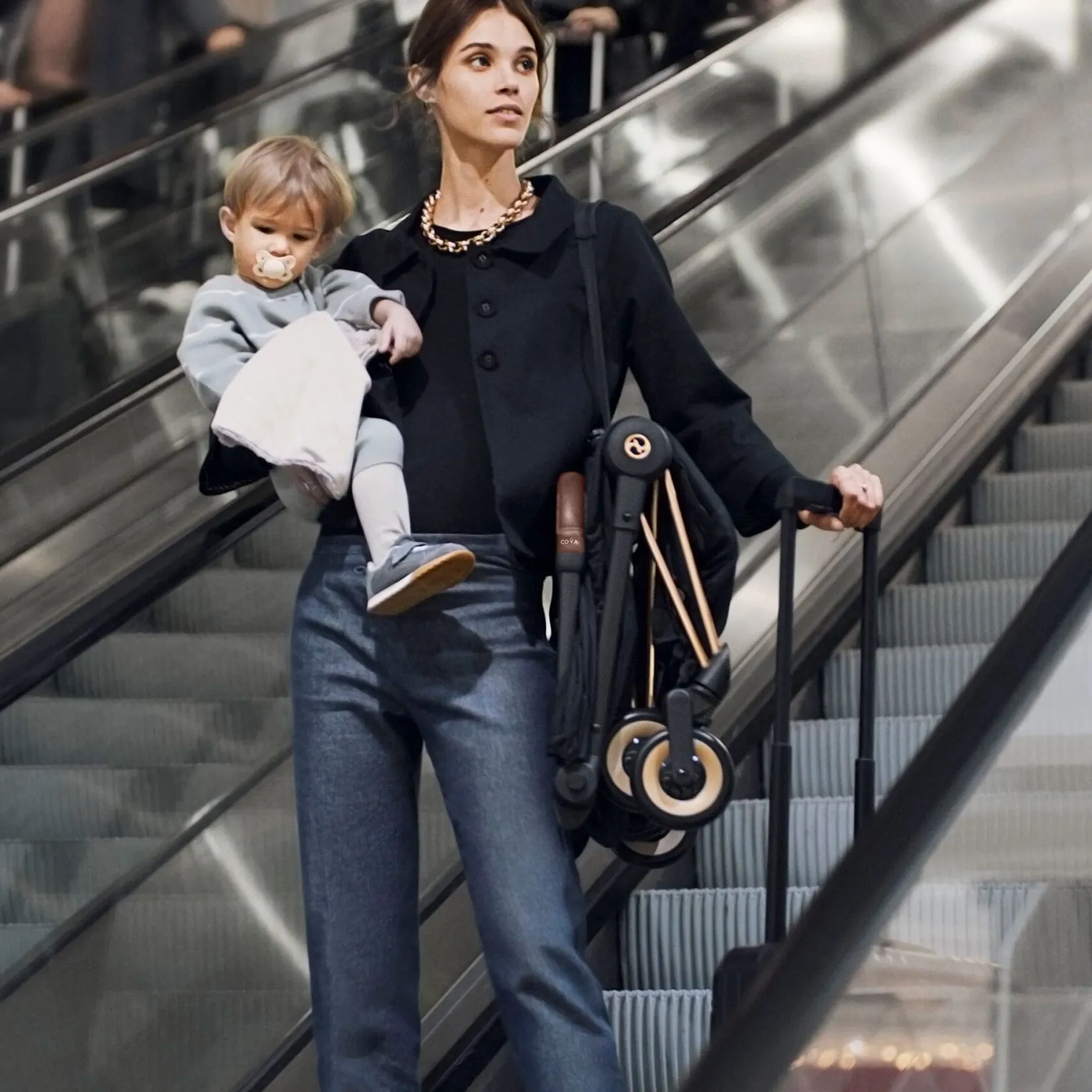 Clearance Coya Stroller - Chrome Frame with Mirage Grey Seat Kids Strollers|Strollers & Trailers