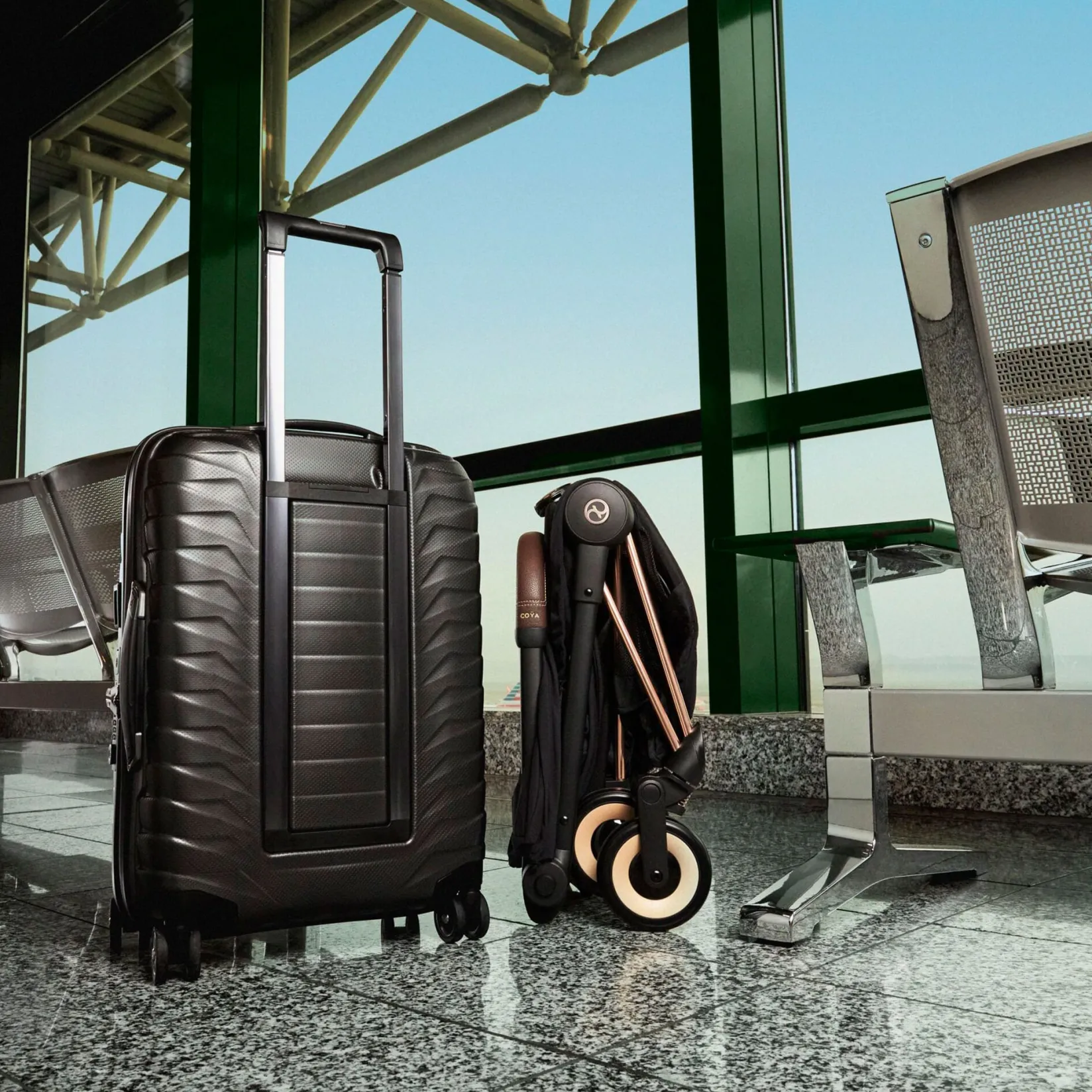 Hot Coya Stroller - Rose Gold Frame with Sepia Black Seat Kids Strollers|Strollers & Trailers