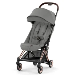 Strollers|Strollers & Trailers>Cybex Coya Stroller - Rose Gold Frame with Mirage Grey Seat