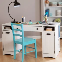 New Craft Table with Storage - Artwork Pure White Desk