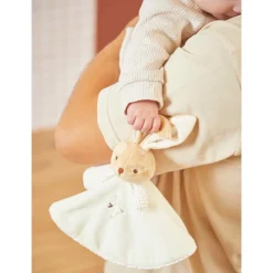Plush Toys>Kaloo Cream Round Rabbit Comforter