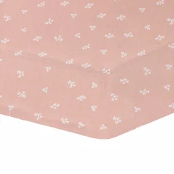 Sheets|Bedding>Living Textiles Crib Fitted Sheet - Dusty Rose