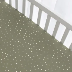 Crib Fitted Sheet - Olive Spots Kids Sheets|Bedding