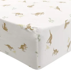 Sheets|Bedding>Coccoli Crib Fitted Sheet Kangaroo - Special Edition CHU Sainte‑Justine Foundation