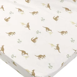 Sheets|Bedding>Coccoli Crib Fitted Sheet Kangaroo - Special Edition CHU Sainte‑Justine Foundation