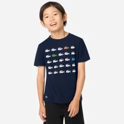 Tops>Lacoste Croc Grid T-shirt 10-16y Navy