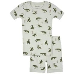 Pajamas & Bathrobes>Petit Lem Crocodile Short Pajamas 2-7 Sage