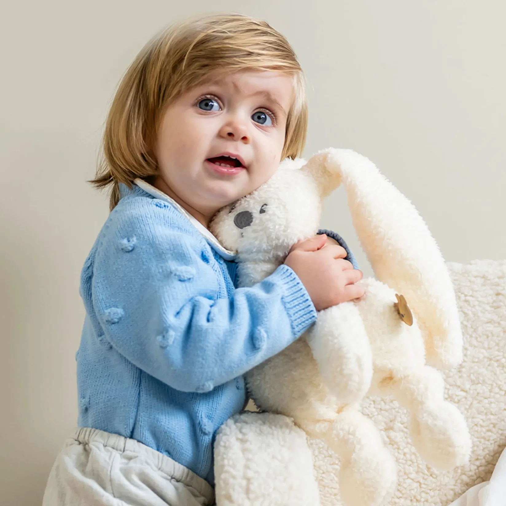 Plush Toys>Nattou Cuddle Rabbit Lapidou - Teddy Vanille