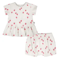 Dresses, Skirts & Outfits>Deux par Deux Cuddles Strawberries Set 3-24m Ivory