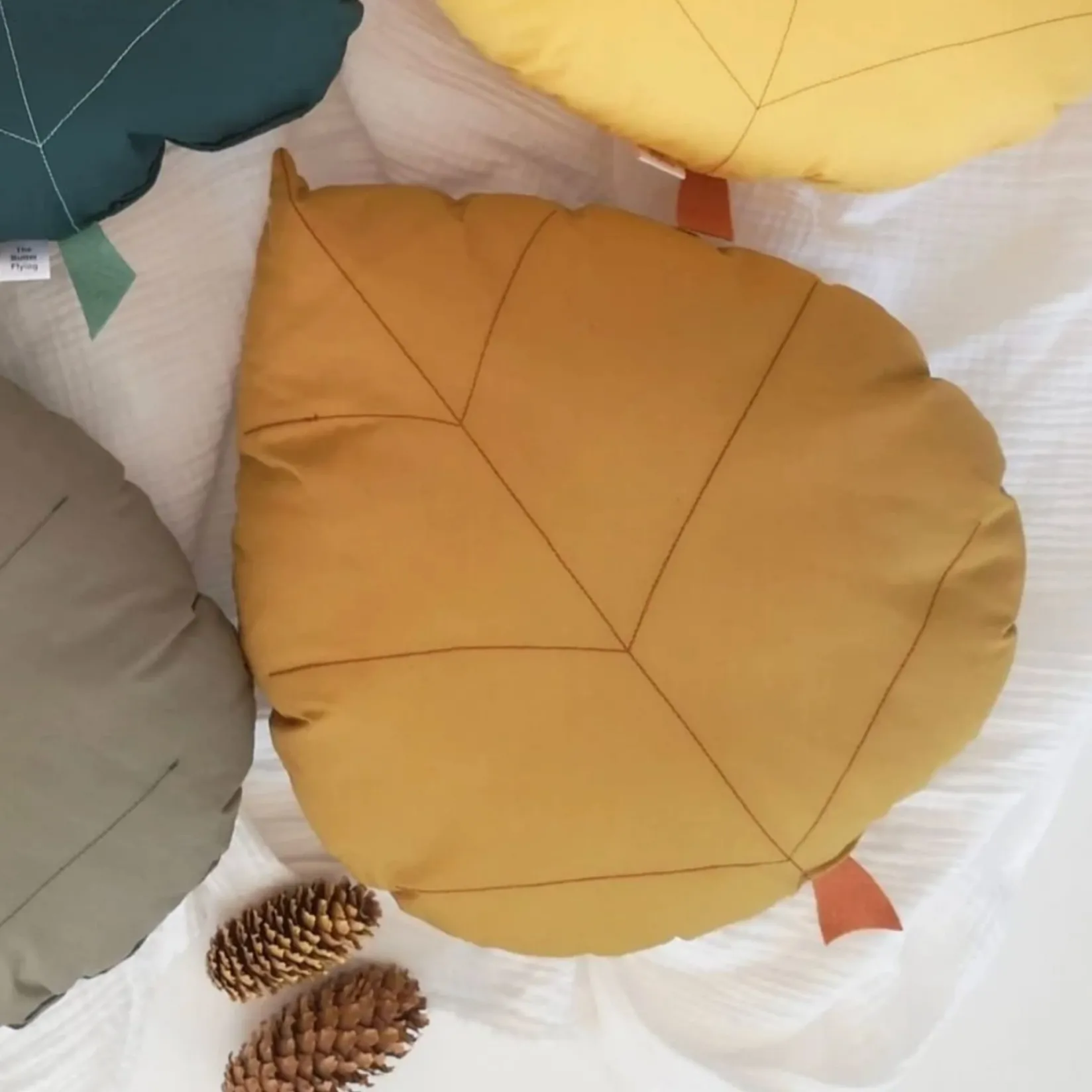Hot Cushion Birch Leaf - Ochre Cushions
