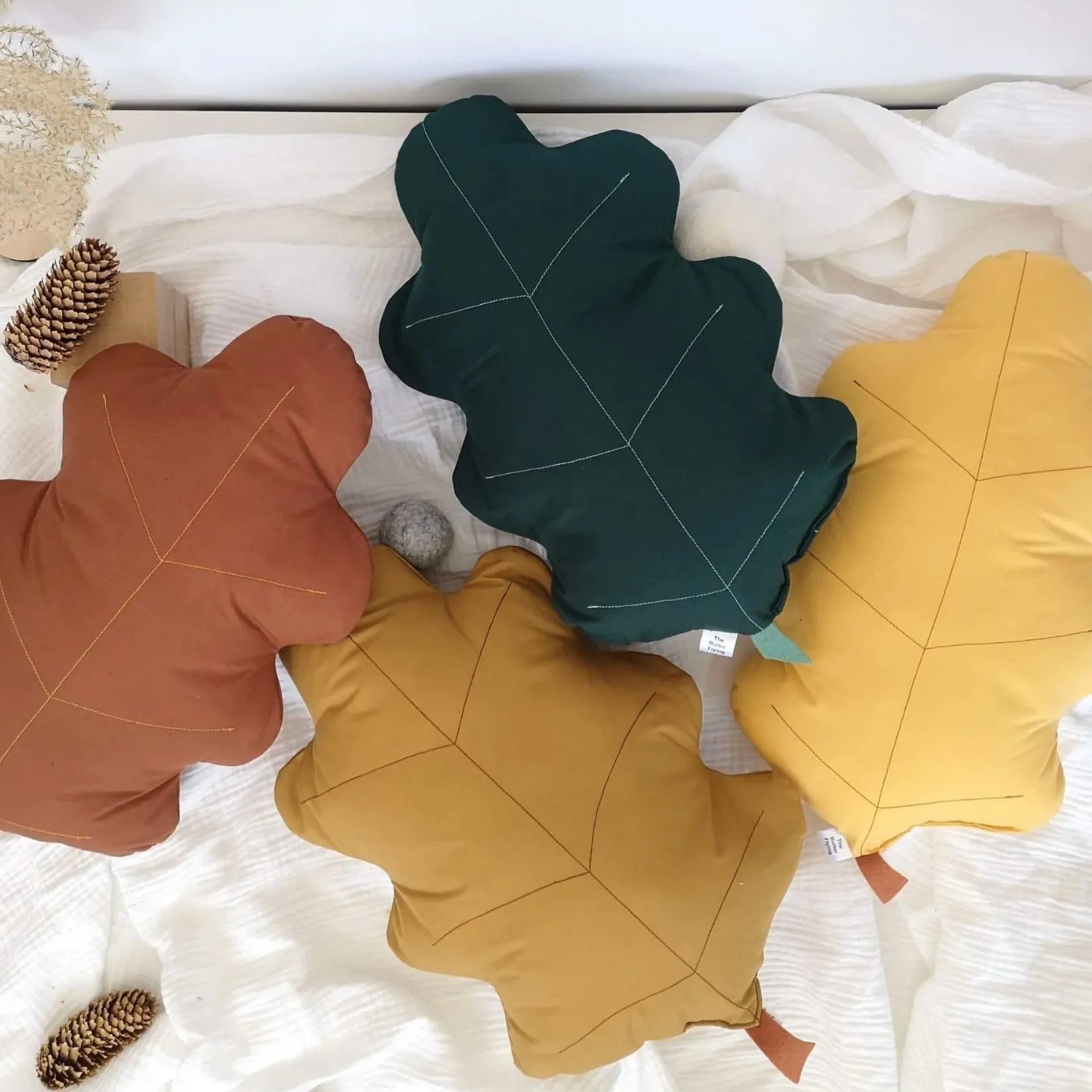 Cushions>The Butter Flying Cushion Birch Oak - Mustard