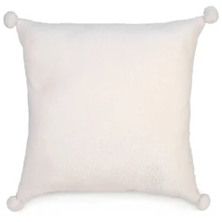 Online Cushion White Pompoms Cushions