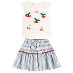 Outfit Sets>Up Baby Cute Cherries 2pce Set 2-8y Ivory