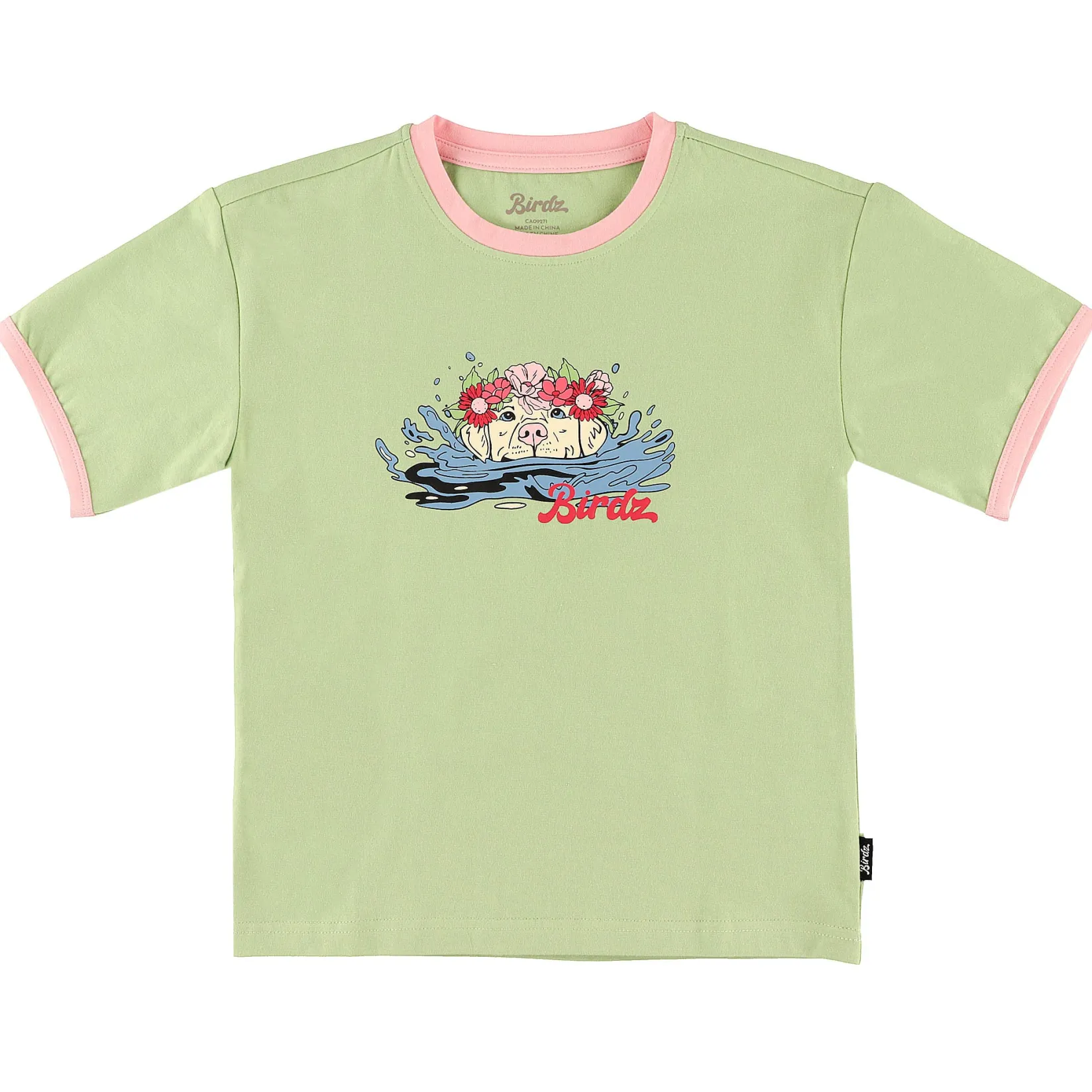 Tops>Birdz Cute Dog T-shirt 2-10 Sage