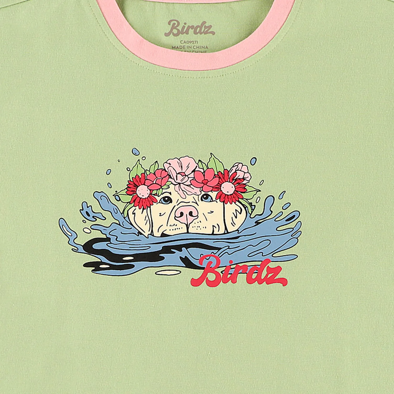 Tops>Birdz Cute Dog T-shirt 2-10 Sage