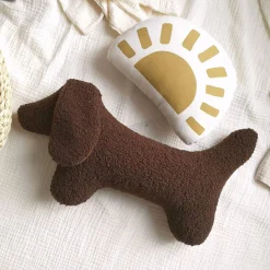 Plush Toys>The Butter Flying Dachshund Dog Pillow - Brown