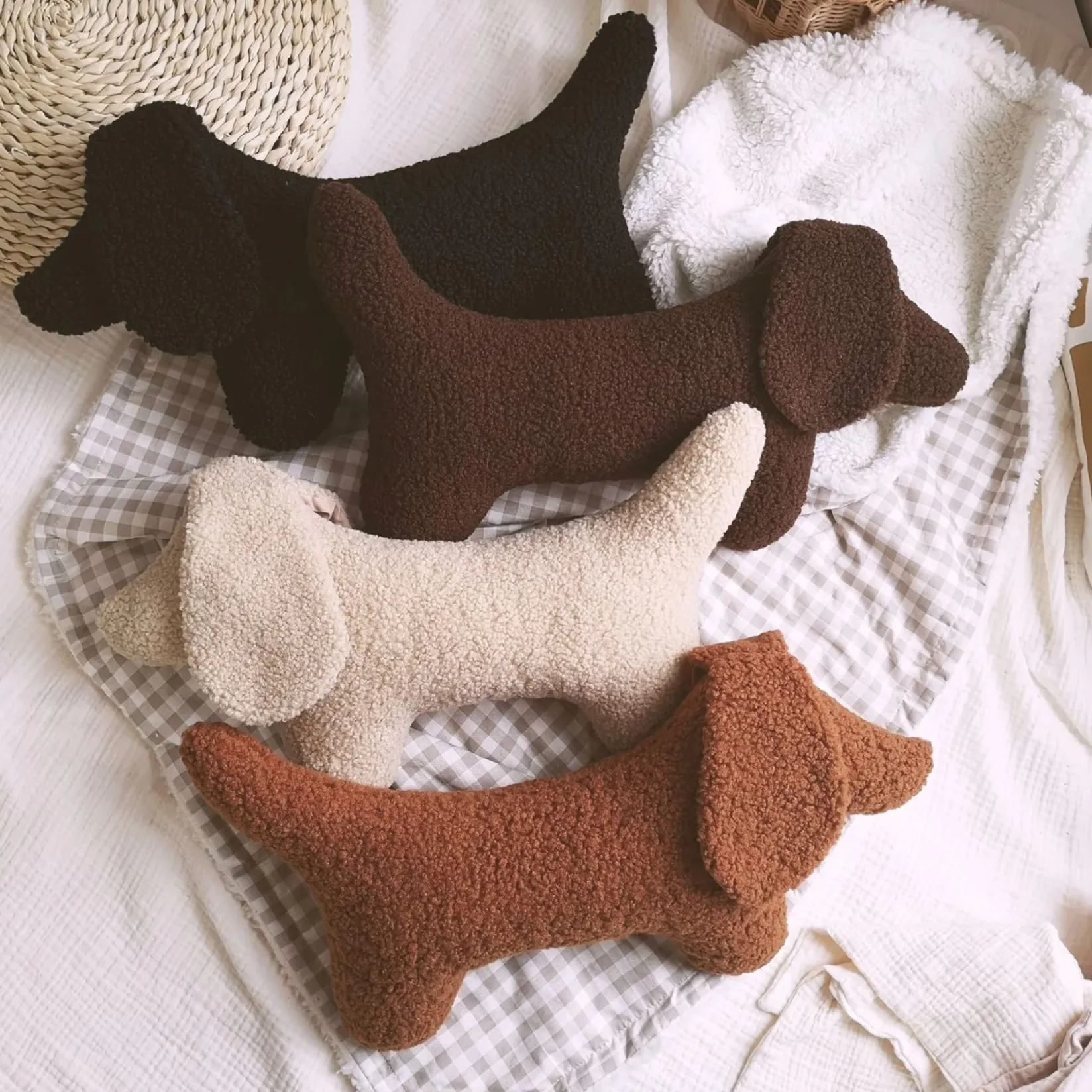 Hot Dachshund Dog Pillow - Rust Plush Toys
