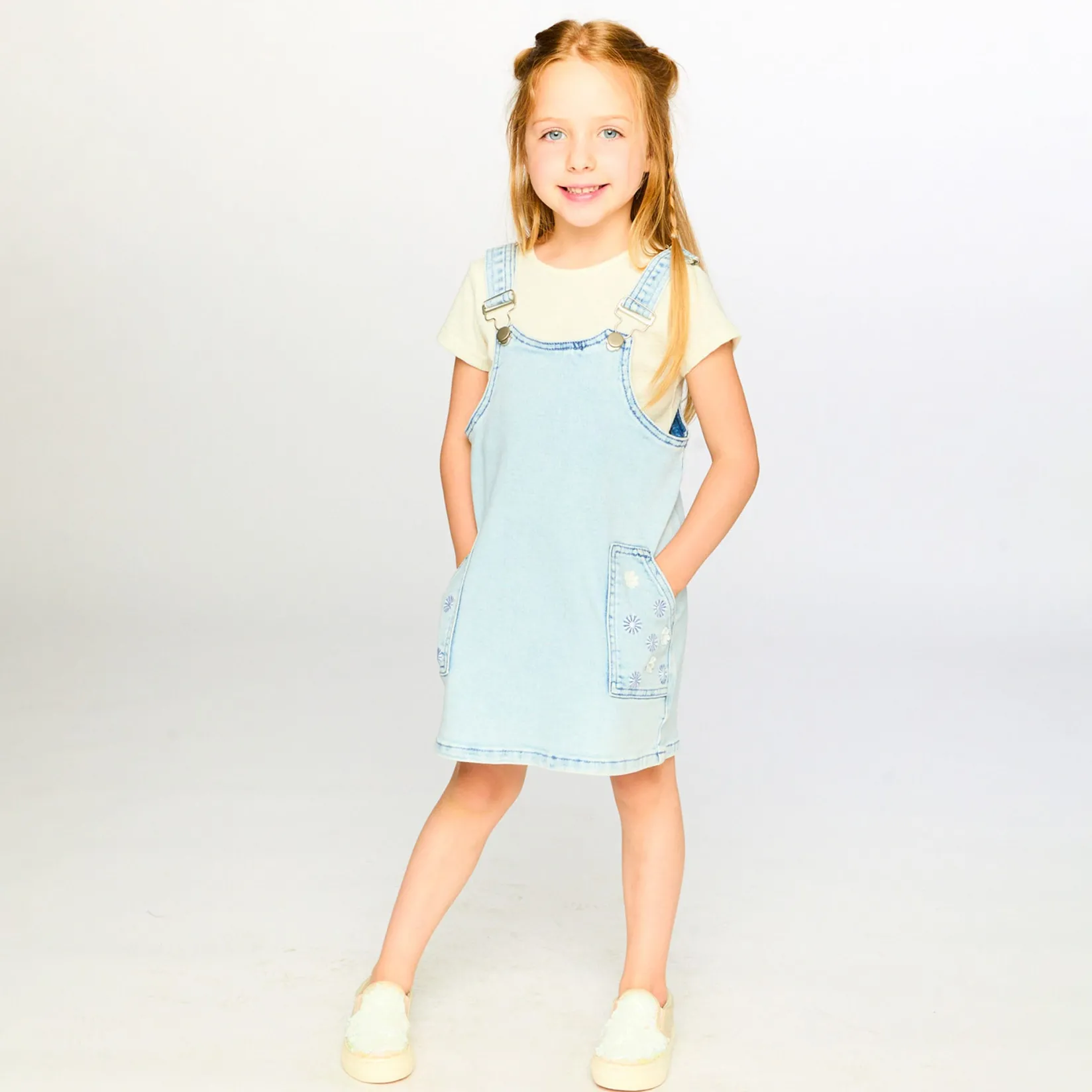 New Daisies Overall Dress 7-10 Kids Dresses & Rompers