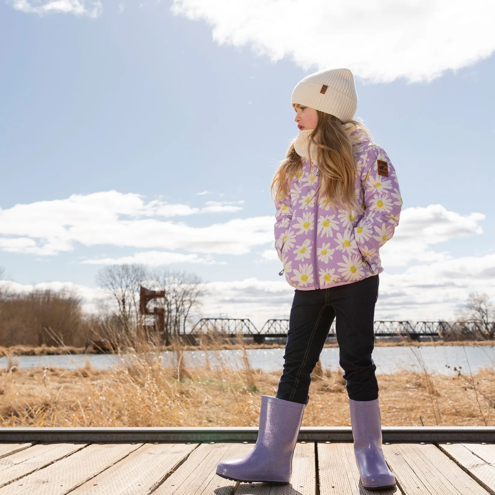 Outlet Daisies Quilted Jacket 7-12 Kids Outerwear|Coats & Jackets