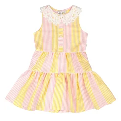 Dresses & Rompers>Deux par Deux Daisies Stripe Dress 3-6 Pink