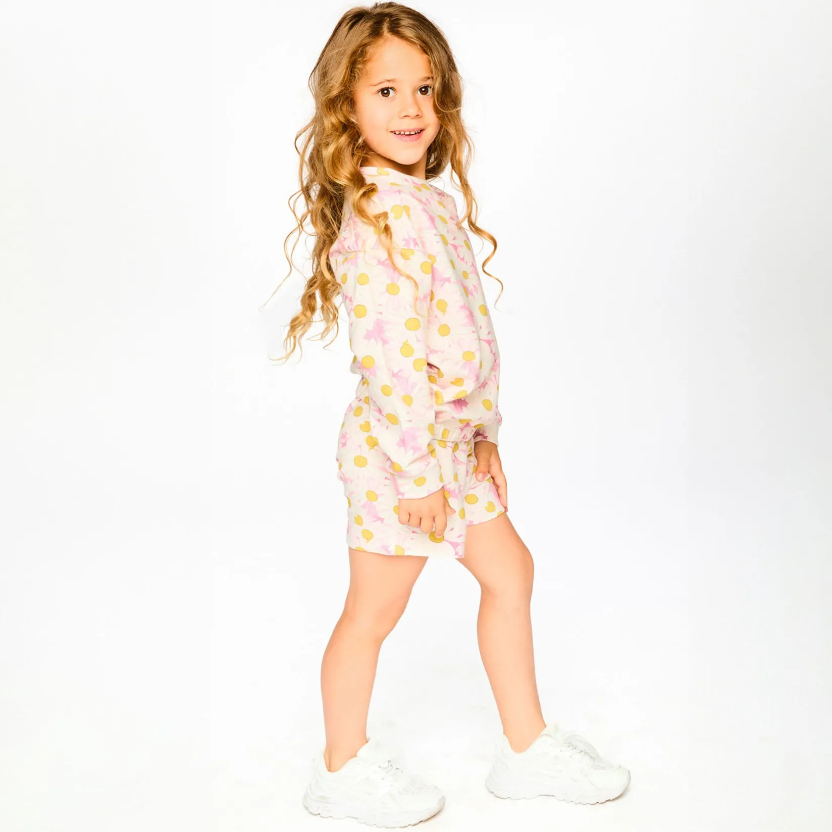 Shorts & Bermuda>Deux par Deux Daisies Sweat Short 7-10 Pink