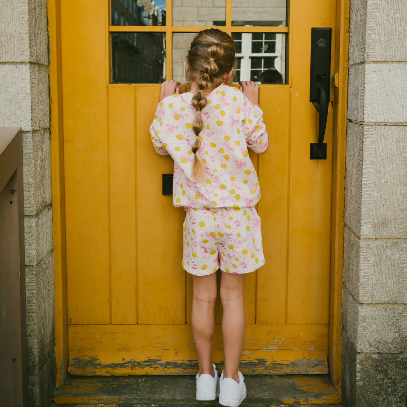 Shorts & Bermuda>Deux par Deux Daisies Sweat Short 7-10 Pink