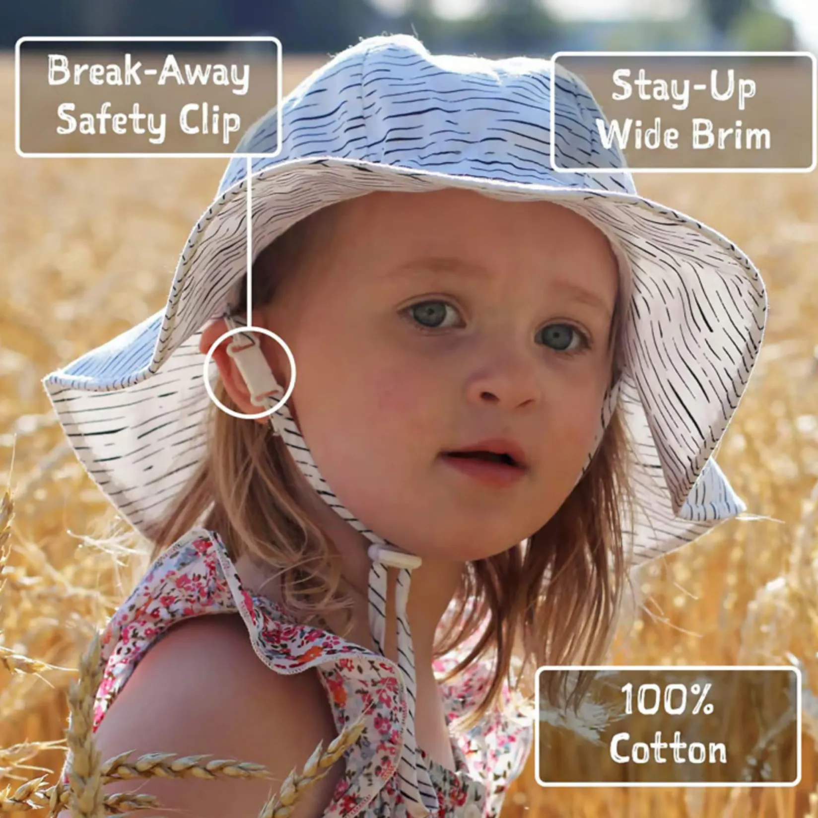 Hats & Caps>Jan n Jul Daisy UV Cotton Hat 2-5y Purple