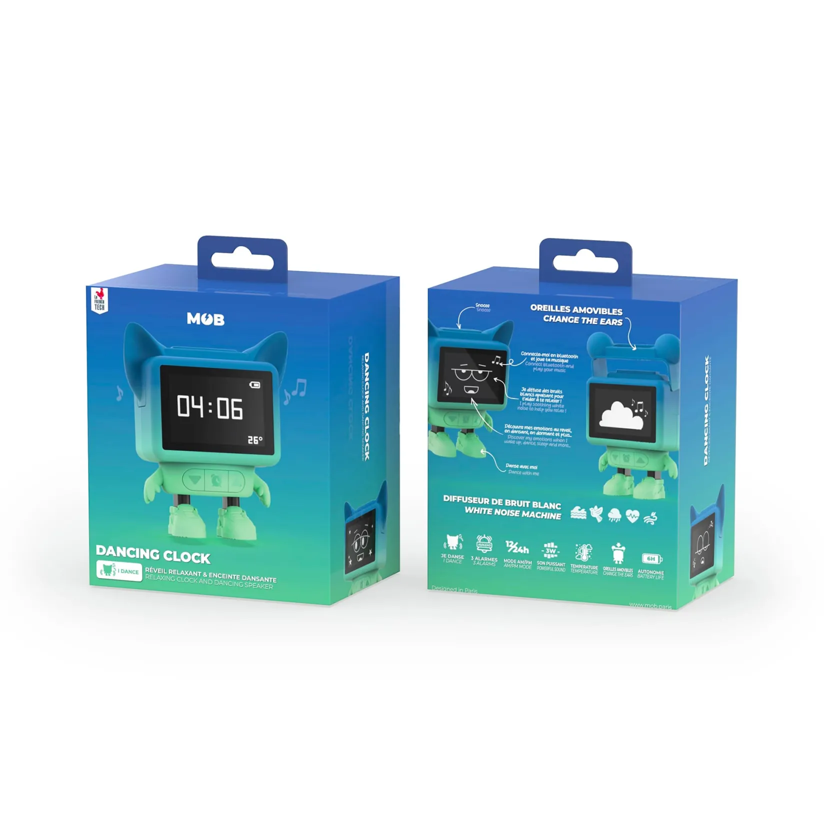 Clocks & Timers|Clocks & Alarm Clocks>MOB Mobility On Board Dancing Clock - Blue