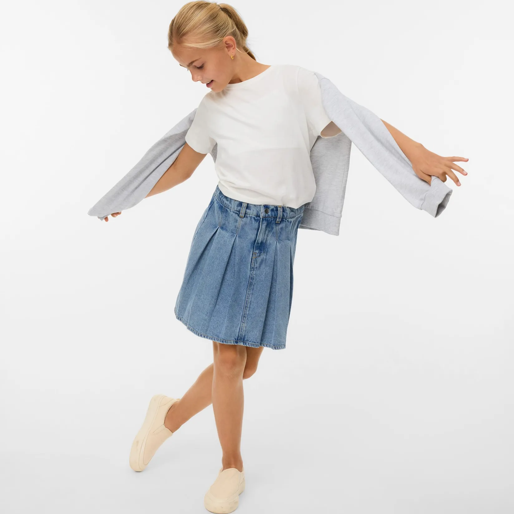 Skirts>Vero Moda Danni Pleated Skirt 7-14y Denim