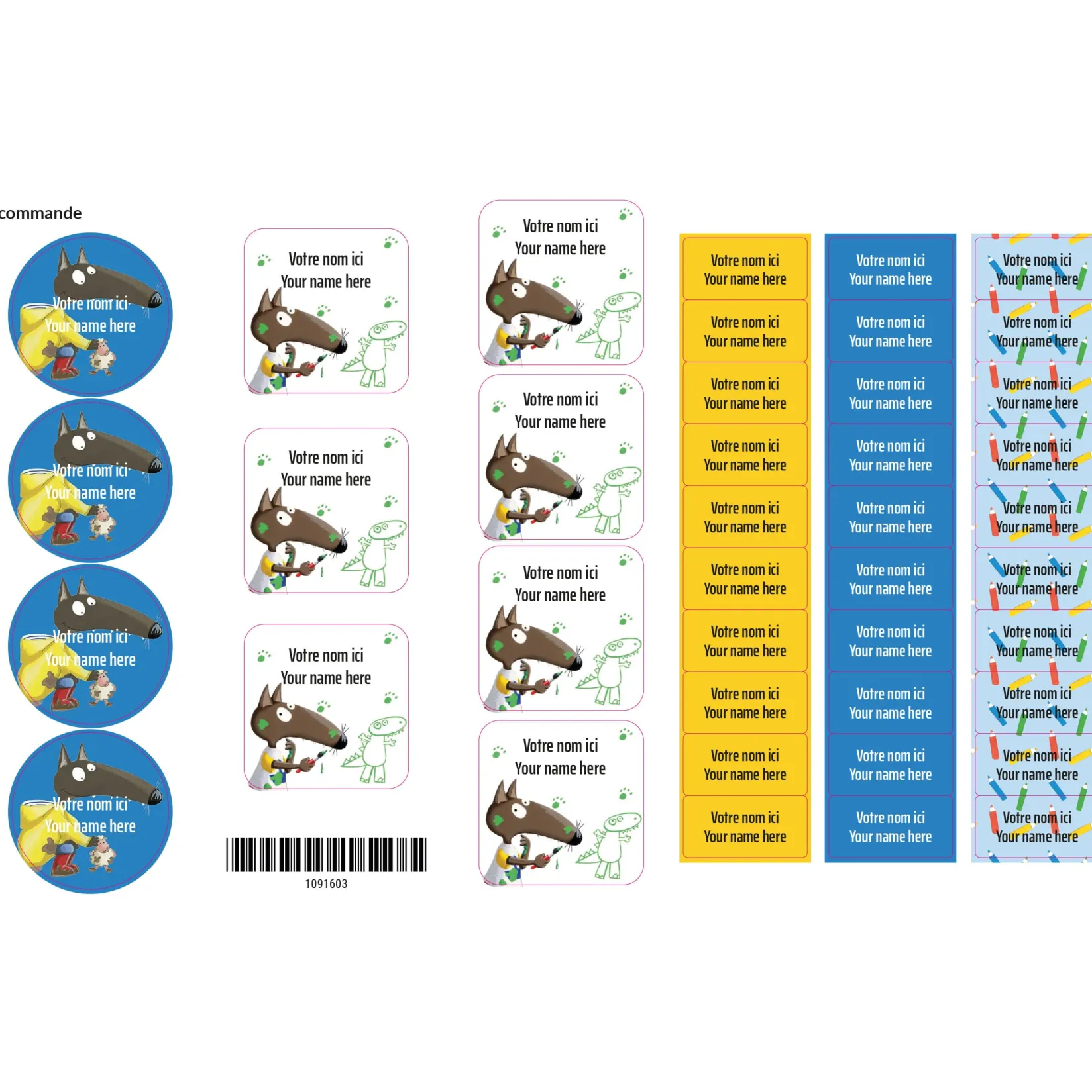 Sale Daycare Name Labels - Little Wolf Kids Personalized Name Labels|Personalized Name Labels