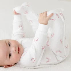 Pajamas|Pyjamas>Perlimpinpin Deer Velvet Pajamas 0-24 months Ivory