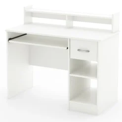 Desk>South Shore Desk with Keyboard Tray - Axess Pure White