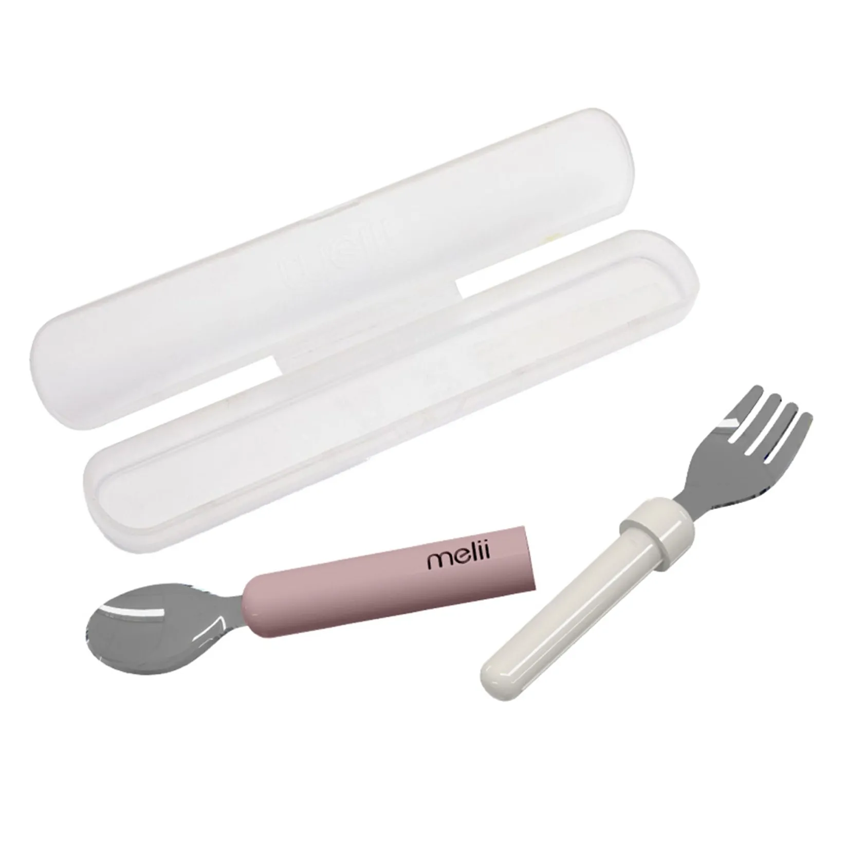 Breastfeeding|Tableware>Melii Detachable Spoon&Fork-Pink