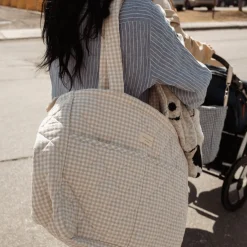 Clearance Diaper Bag - Gingham Beige Diaper Bags|Diaper Bags