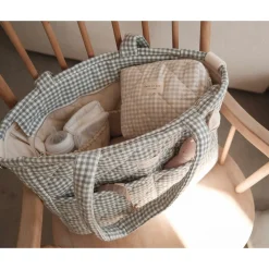 Online Diaper Bag - Gingham Sage Diaper Bags|Diaper Bags