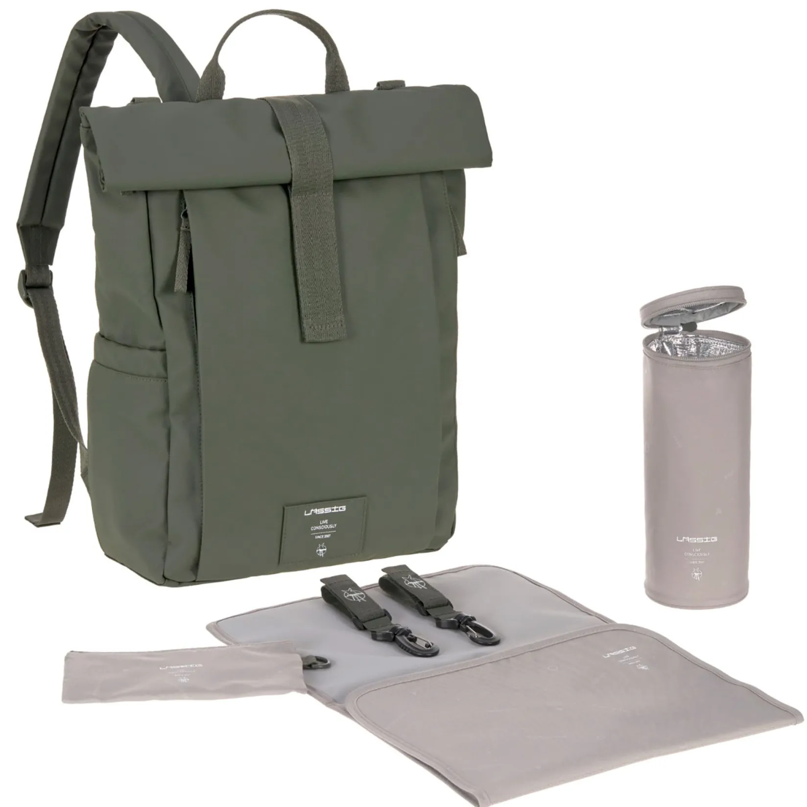 Diaper Bags|Diaper Bags>Lassig Diaper Bag Rolltop - Olive