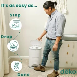 Discount Diaper Pails Eko - White Diaper Pails