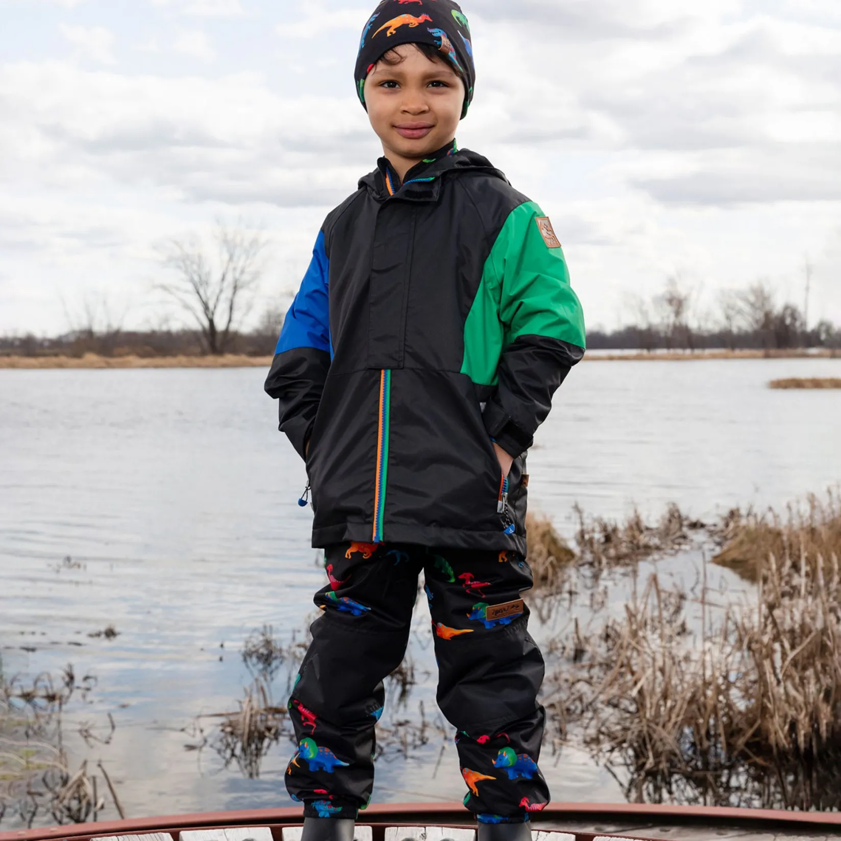 Outerwear>Deux par Deux Dinos 3in1 Spring Set 2-6 Black