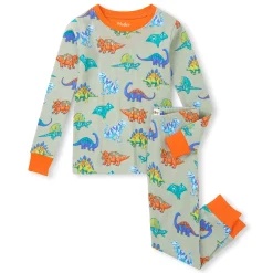 Pajamas & Bathrobes>Hatley Dinos Pajama Set 3-10 Sage