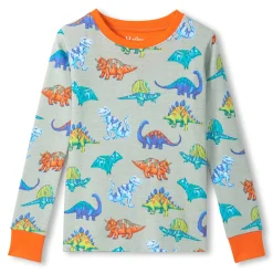 Pajamas & Bathrobes>Hatley Dinos Pajama Set 3-10 Sage