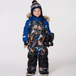 Outerwear|Snowsuits>Deux par Deux Dinos 1pce Snowsuits 2-6 Navy
