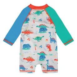 Swimsuits>Deux par Deux Dinosaurs Swimsuit 3-24m Grey