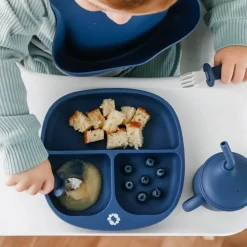 Outlet Dishes 3 Pieces Set - Blueberry Kids Breastfeeding|Tableware