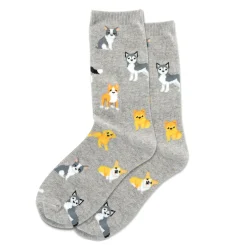 Socks|Underwear & Socks>Hotsox Dog Crew Socks 4-9y Grey