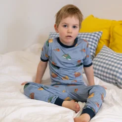 Pajamas & Bathrobes>Roche Ciseaux Dogs Modal Pajamas 2-14 Bleu