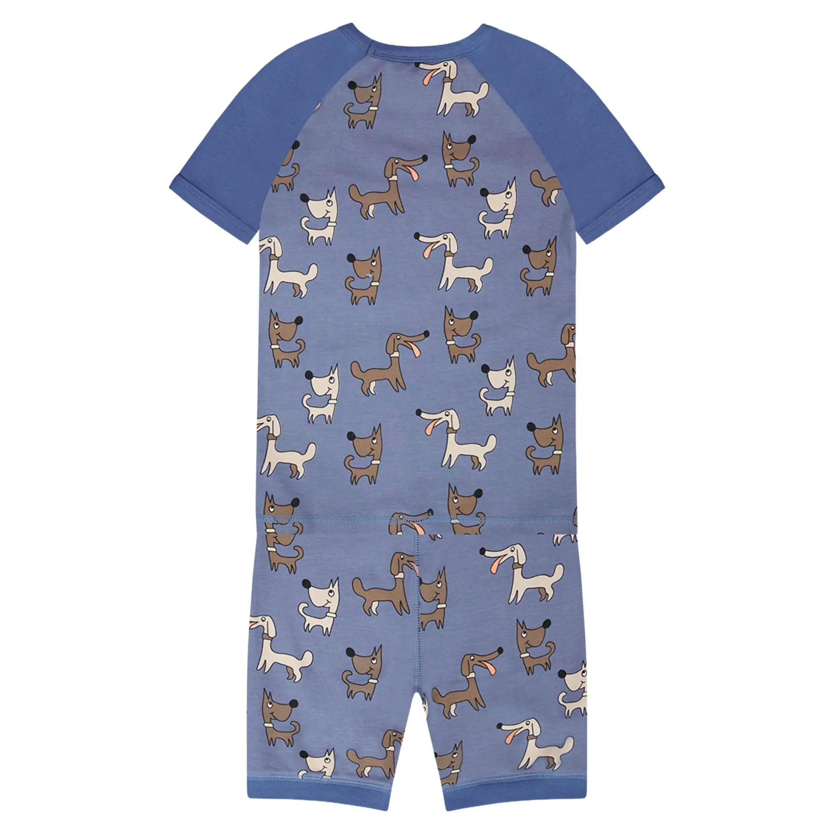 Pajamas & Bathrobes>Deux par Deux Dogs Pajama Set 7-12 Blue