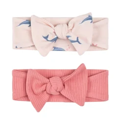 Fashion Accessories>Firsts par Petit Lem Dolphins 2pc Headband 0-12m Pink